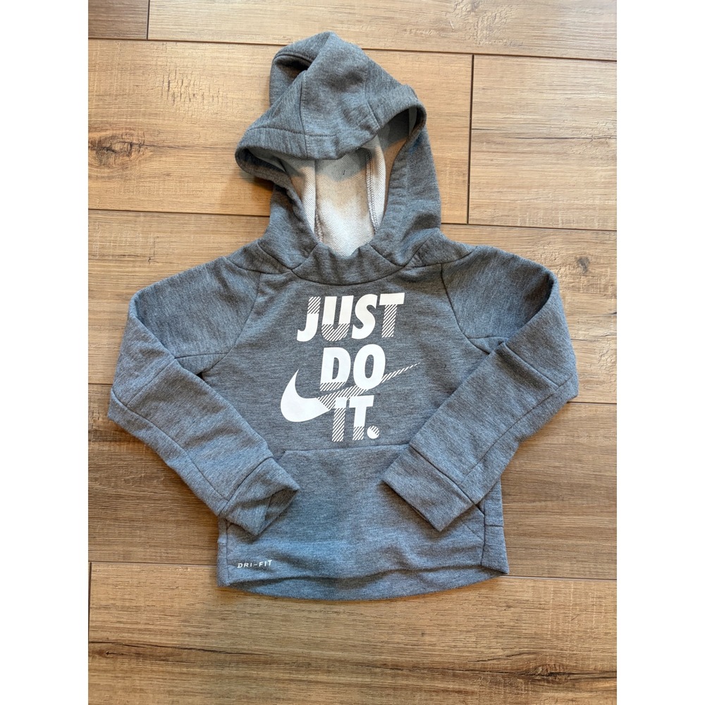 Nike Dri-FIT Gray Just Do It Pullover Hoodie Toddler Size 2T